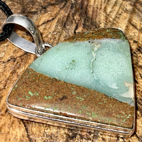 Apple Green Chrysoprase Pendant 2” - Picture 4 of 11